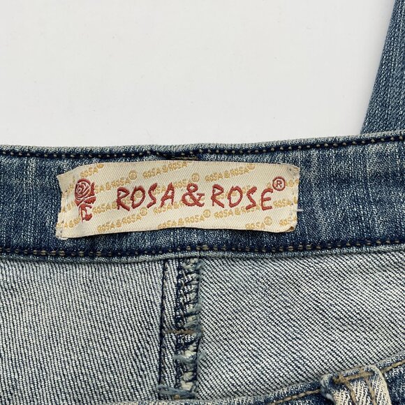 Rosa & Rose Embellished Lace Beading Cuffed Crop Jeans VTG Y2K Med - Picture 6 of 9
